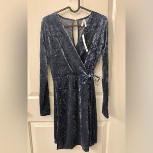 True Destiny Faux Wrap Dress, Blue, Size M